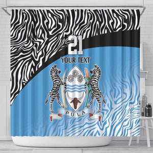 Botswana Cricket Custom Shower Curtain Baggy Blues African Zebra Skins Pattern - African Pride