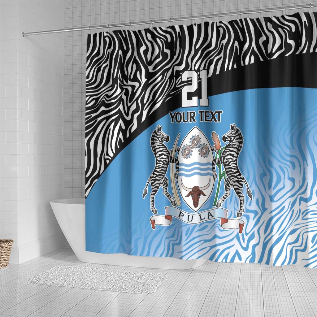 Botswana Cricket Custom Shower Curtain Baggy Blues African Zebra Skins Pattern - African Pride