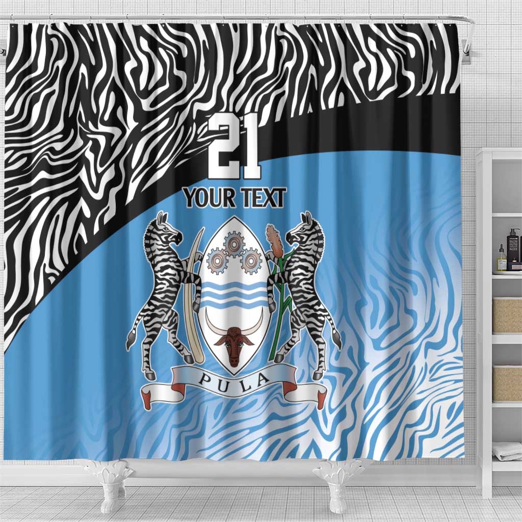 Botswana Cricket Custom Shower Curtain Baggy Blues African Zebra Skins Pattern - African Pride