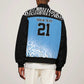 Botswana Cricket Custom Sleeve Zip Bomber Jacket Baggy Blues African Zebra Skins Pattern - African Pride