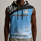 Botswana Cricket Custom Sleeveless Hoodie Baggy Blues African Zebra Skins Pattern - African Pride