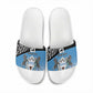 Botswana Cricket Custom Slide Sandals Baggy Blues African Zebra Skins Pattern