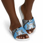 Botswana Cricket Custom Slide Sandals Baggy Blues African Zebra Skins Pattern