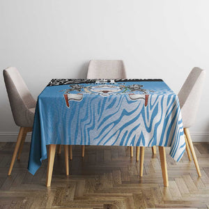 Botswana Cricket Custom Tablecloth Baggy Blues African Zebra Skins Pattern - African Pride