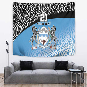 Botswana Cricket Custom Tapestry Baggy Blues African Zebra Skins Pattern - African Pride