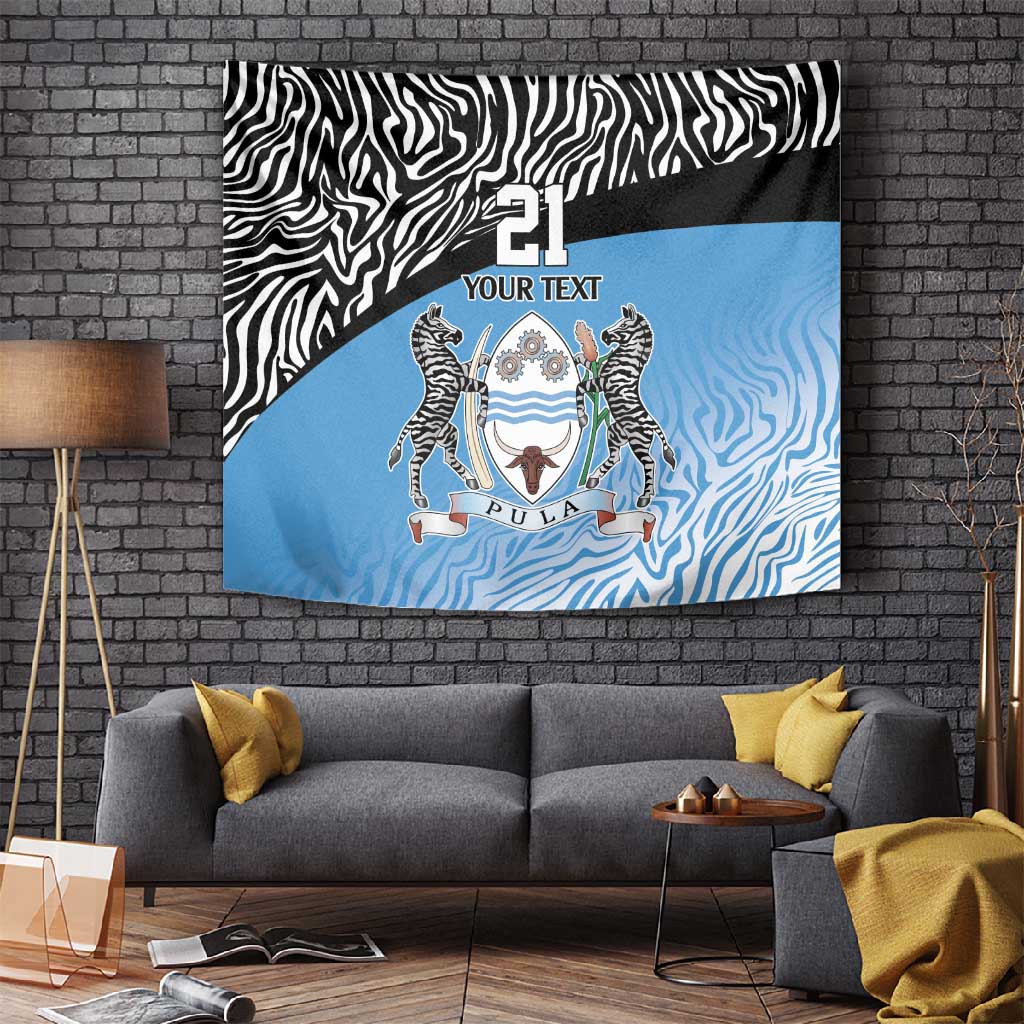 Botswana Cricket Custom Tapestry Baggy Blues African Zebra Skins Pattern - African Pride