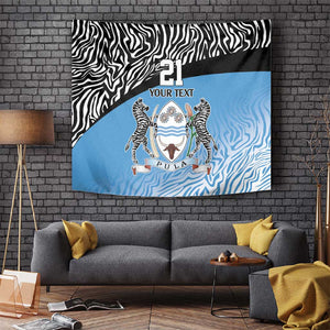 Botswana Cricket Custom Tapestry Baggy Blues African Zebra Skins Pattern - African Pride