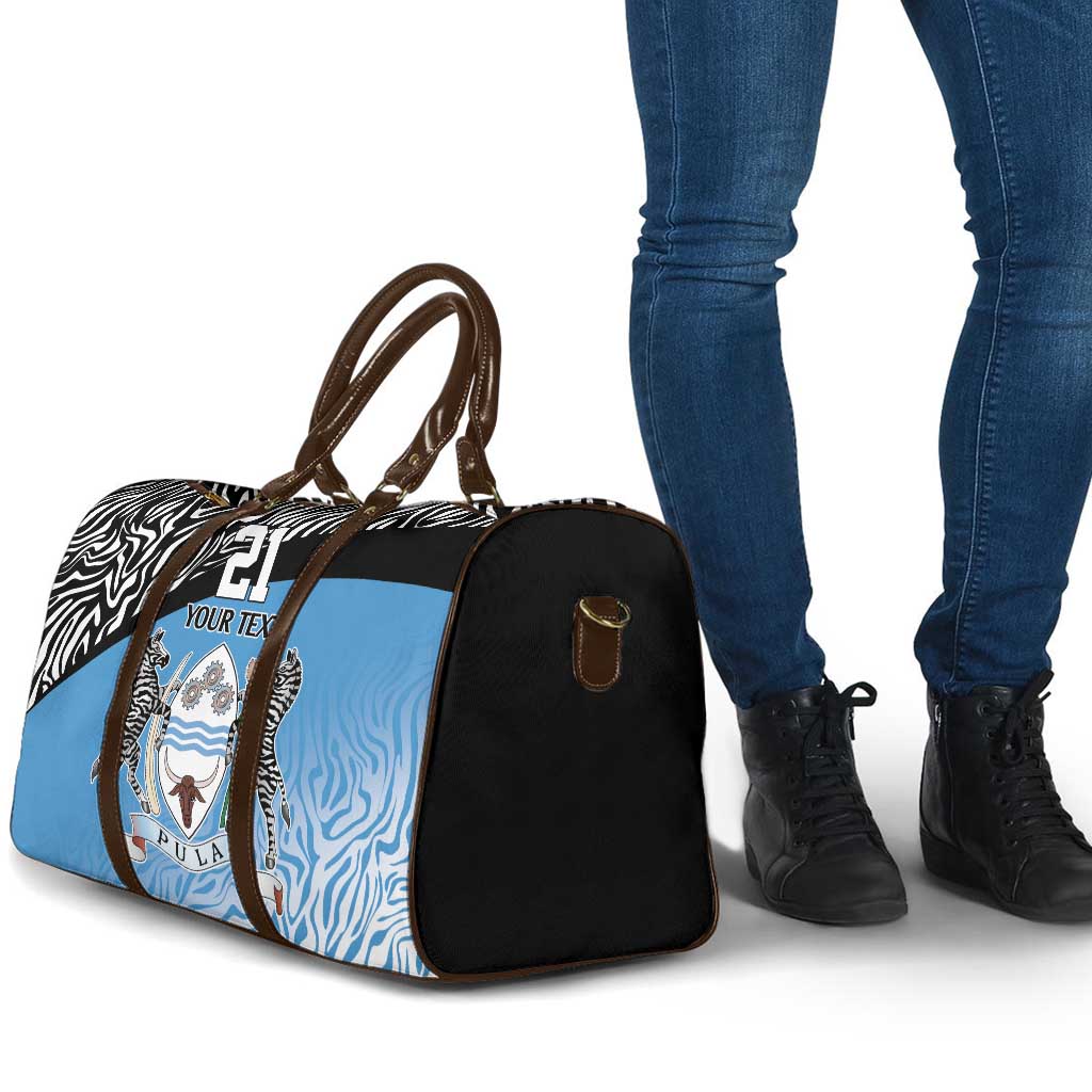 Botswana Cricket Custom Travel Bag Baggy Blues African Zebra Skins Pattern
