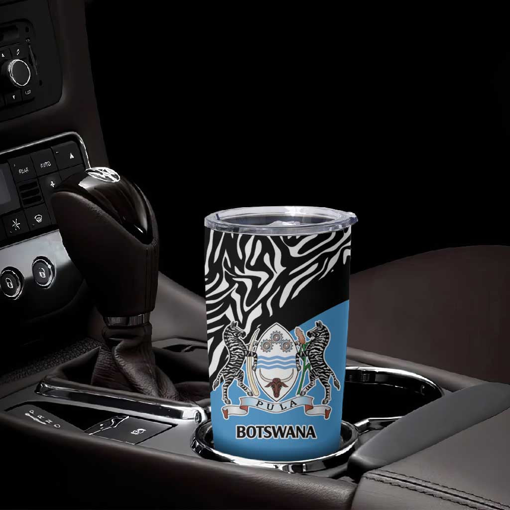 Botswana Cricket Custom Tumbler Cup Baggy Blues African Zebra Skins Pattern - African Pride