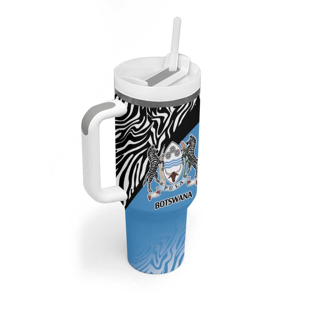 Botswana Cricket Custom Tumbler With Handle Baggy Blues African Zebra Skins Pattern - African Pride
