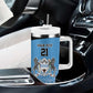 Botswana Cricket Custom Tumbler With Handle Baggy Blues African Zebra Skins Pattern - African Pride