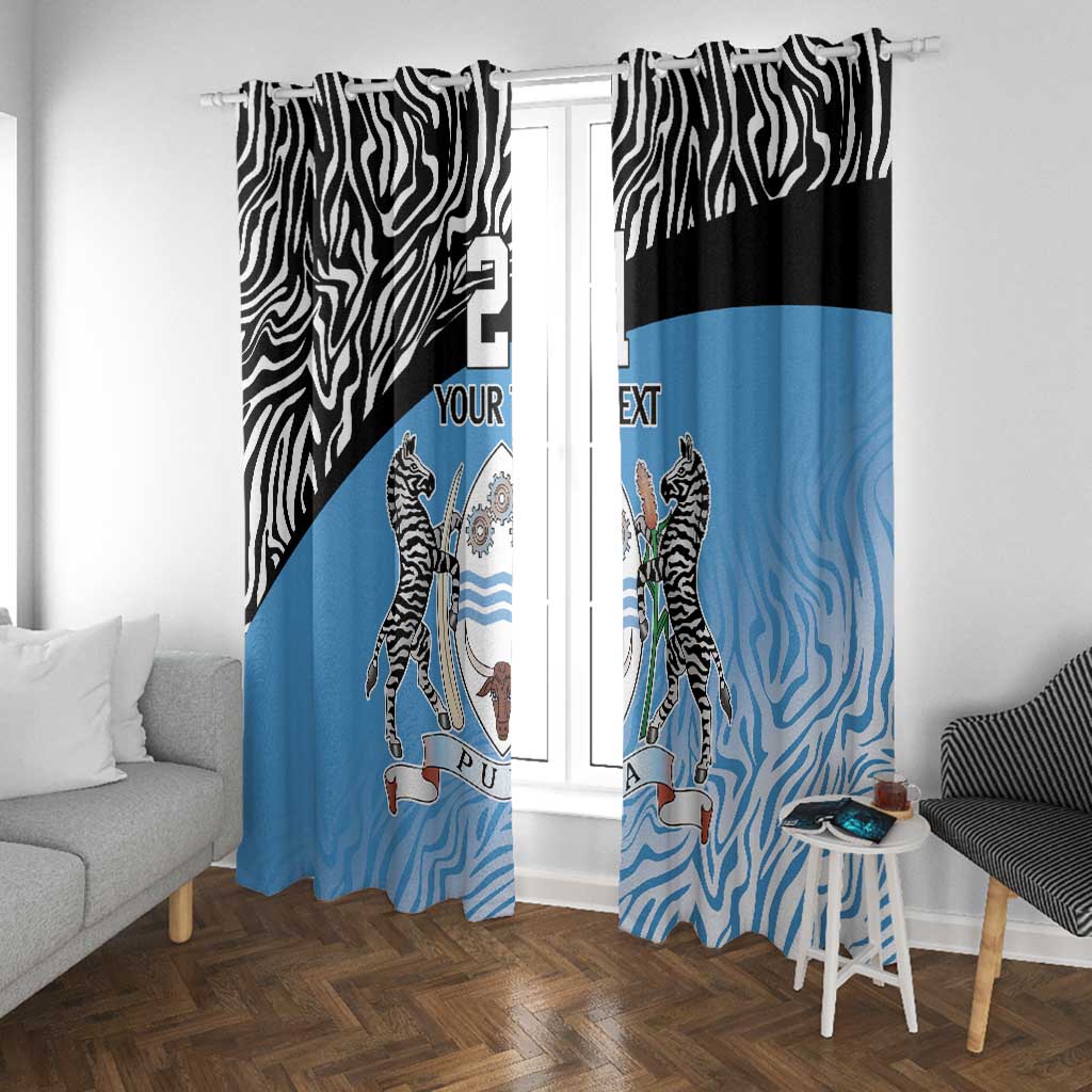 Botswana Cricket Custom Window Curtain Baggy Blues African Zebra Skins Pattern - African Pride