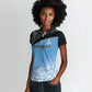 Botswana Cricket Custom Women Polo Shirt Baggy Blues African Zebra Skins Pattern - African Pride
