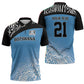 Botswana Cricket Custom Zipper Polo Shirt Baggy Blues African Zebra Skins Pattern