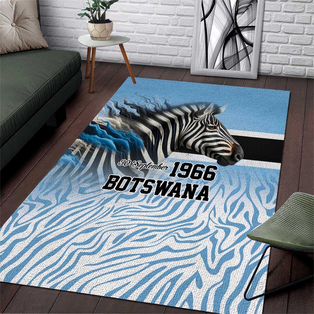 Botswana Independence Day 1966 Area Rug Tribal African Zebra Skins Pattern - African Pride