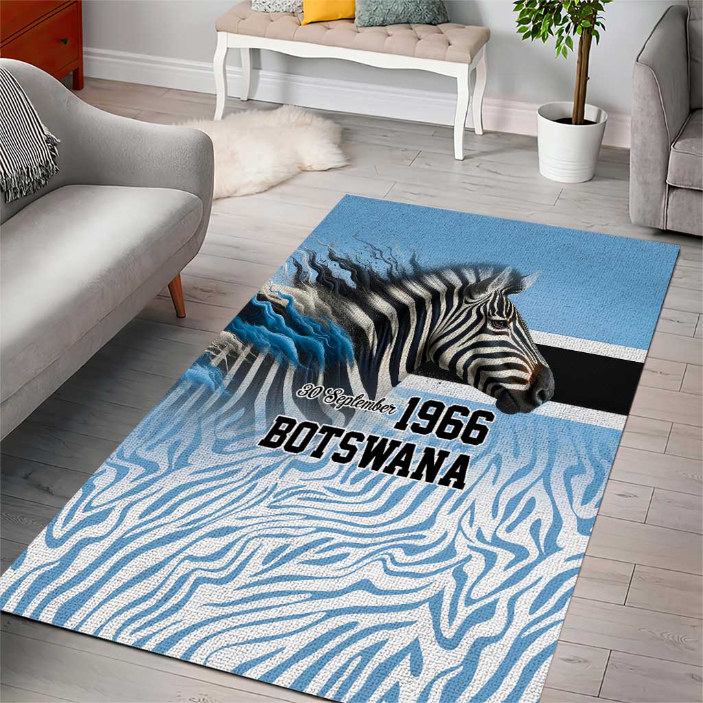 Botswana Independence Day 1966 Area Rug Tribal African Zebra Skins Pattern - African Pride