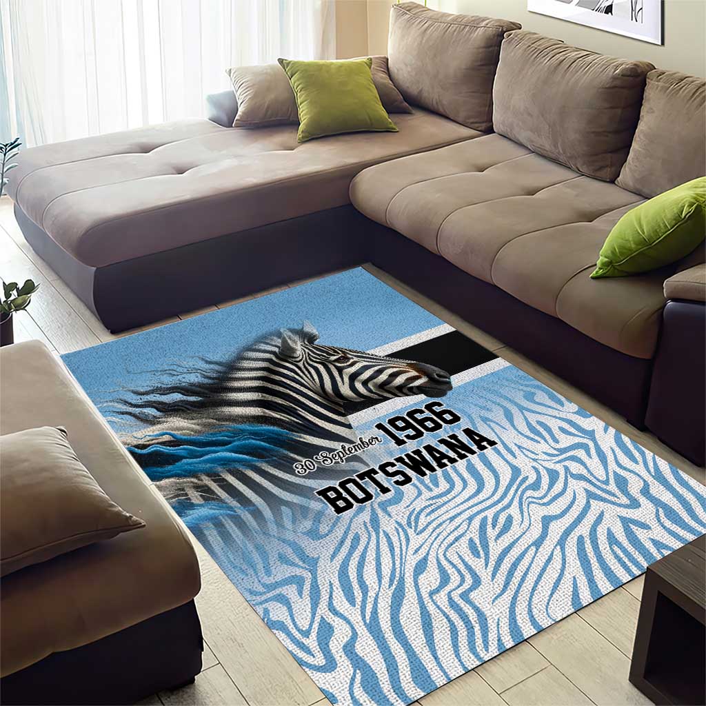Botswana Independence Day 1966 Area Rug Tribal African Zebra Skins Pattern - African Pride