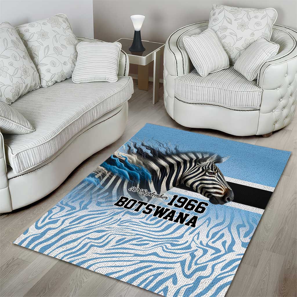 Botswana Independence Day 1966 Area Rug Tribal African Zebra Skins Pattern - African Pride