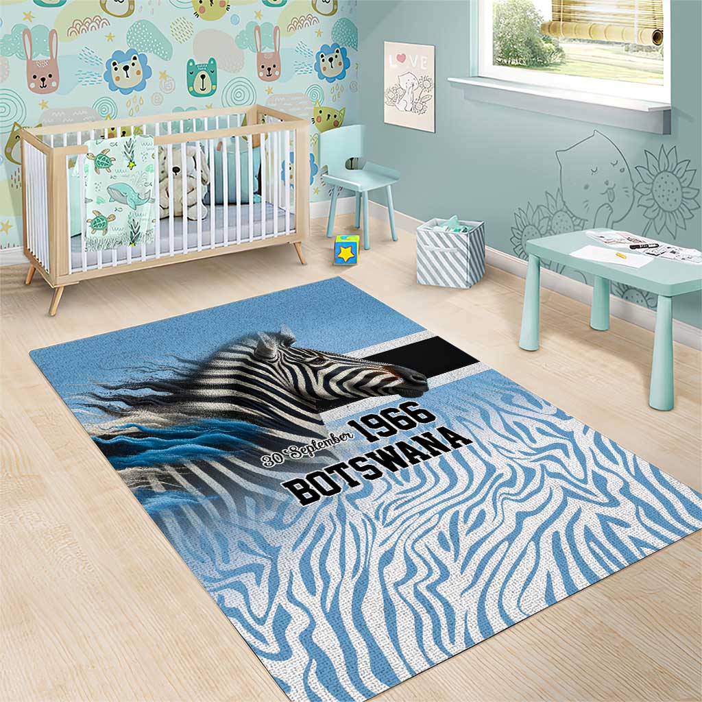 Botswana Independence Day 1966 Area Rug Tribal African Zebra Skins Pattern - African Pride