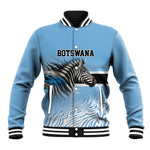 Botswana Independence Day 1966 Baseball Jacket Tribal African Zebra Skins Pattern - African Pride