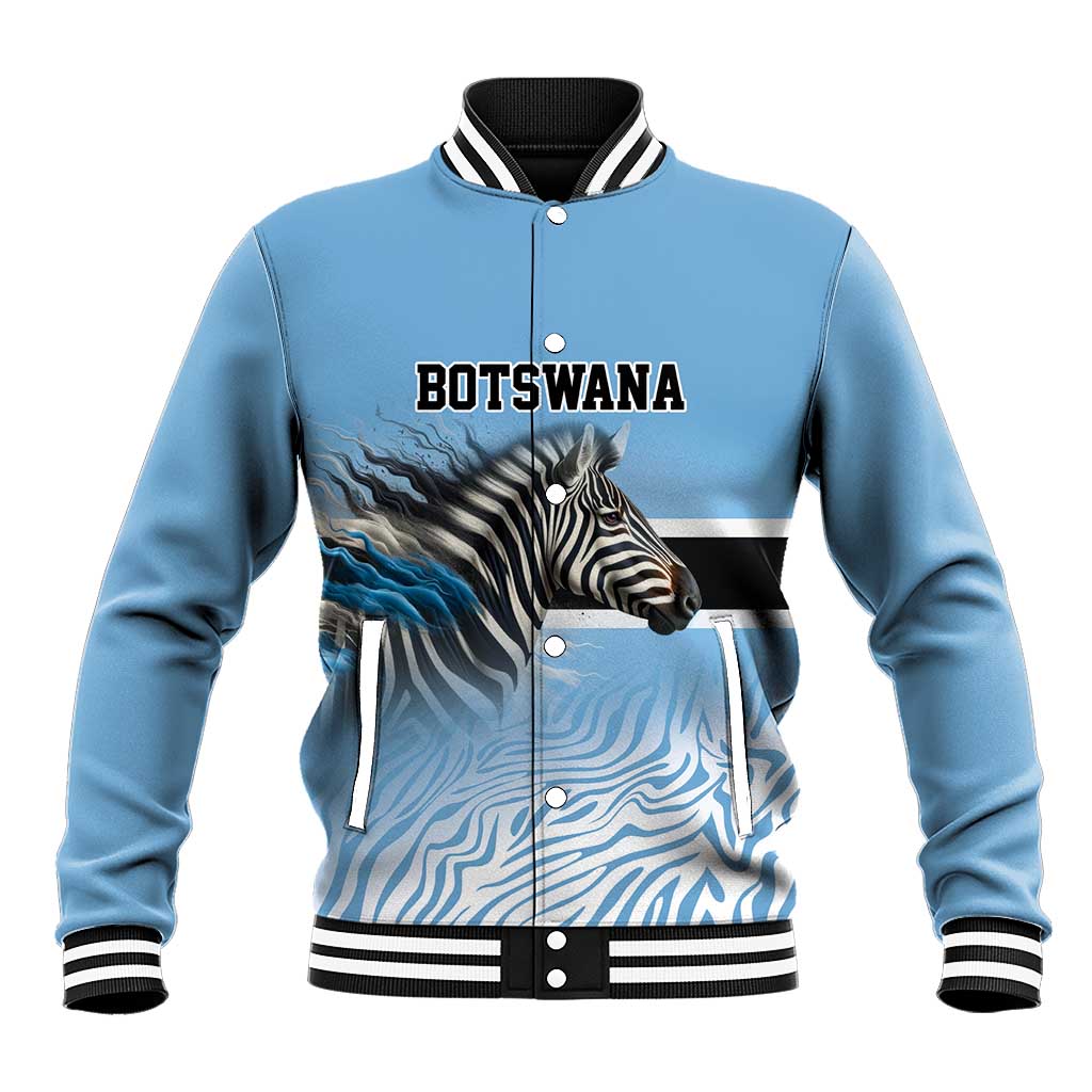 Botswana Independence Day 1966 Baseball Jacket Tribal African Zebra Skins Pattern - African Pride
