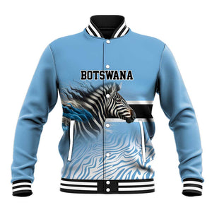 Botswana Independence Day 1966 Baseball Jacket Tribal African Zebra Skins Pattern - African Pride