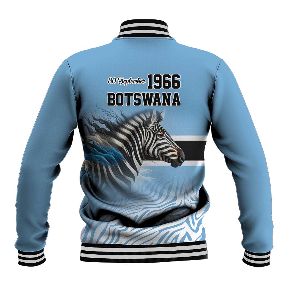 Botswana Independence Day 1966 Baseball Jacket Tribal African Zebra Skins Pattern - African Pride