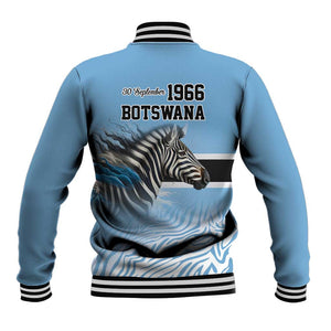 Botswana Independence Day 1966 Baseball Jacket Tribal African Zebra Skins Pattern - African Pride