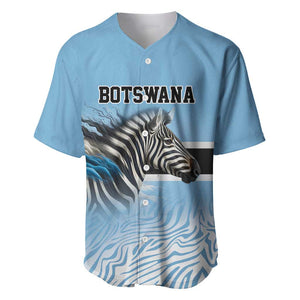 Botswana Independence Day 1966 Baseball Jersey Tribal African Zebra Skins Pattern - African Pride