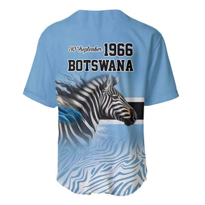 Botswana Independence Day 1966 Baseball Jersey Tribal African Zebra Skins Pattern - African Pride
