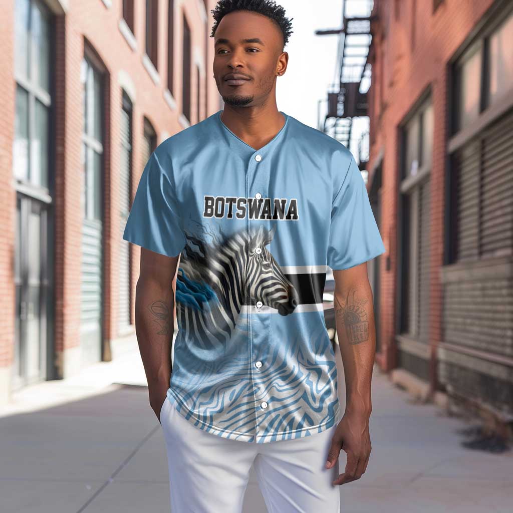Botswana Independence Day 1966 Baseball Jersey Tribal African Zebra Skins Pattern - African Pride