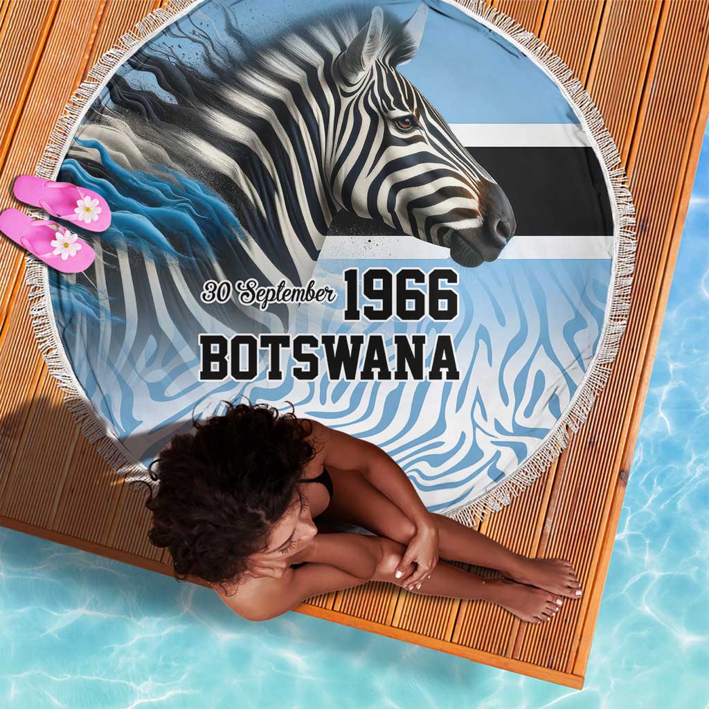Botswana Independence Day 1966 Beach Blanket Tribal African Zebra Skins Pattern - African Pride