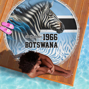 Botswana Independence Day 1966 Beach Blanket Tribal African Zebra Skins Pattern - African Pride