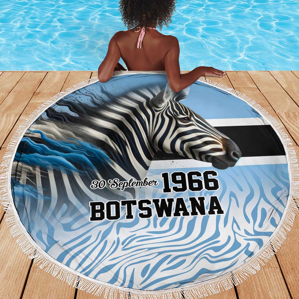 Botswana Independence Day 1966 Beach Blanket Tribal African Zebra Skins Pattern - African Pride