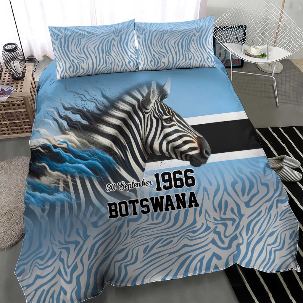 Botswana Independence Day 1966 Bedding Set Tribal African Zebra Skins Pattern - African Pride