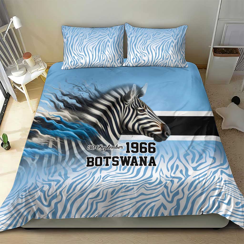 Botswana Independence Day 1966 Bedding Set Tribal African Zebra Skins Pattern - African Pride