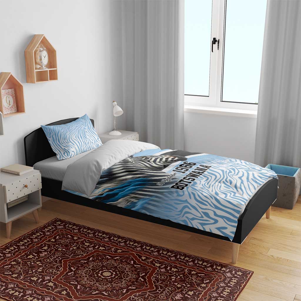 Botswana Independence Day 1966 Bedding Set Tribal African Zebra Skins Pattern - African Pride