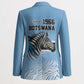 Botswana Independence Day 1966 Blazer Tribal African Zebra Skins Pattern