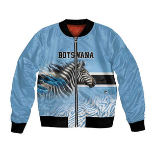 Botswana Independence Day 1966 Bomber Jacket Tribal African Zebra Skins Pattern - African Pride