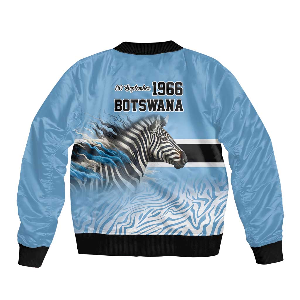 Botswana Independence Day 1966 Bomber Jacket Tribal African Zebra Skins Pattern - African Pride