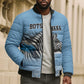 Botswana Independence Day 1966 Bomber Puffer Jacket Tribal African Zebra Skins Pattern