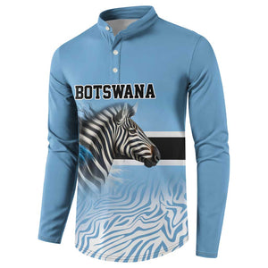 Botswana Independence Day 1966 Button Sweatshirt Tribal African Zebra Skins Pattern