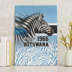 Botswana Independence Day 1966 Canvas Wall Art Tribal African Zebra Skins Pattern - African Pride