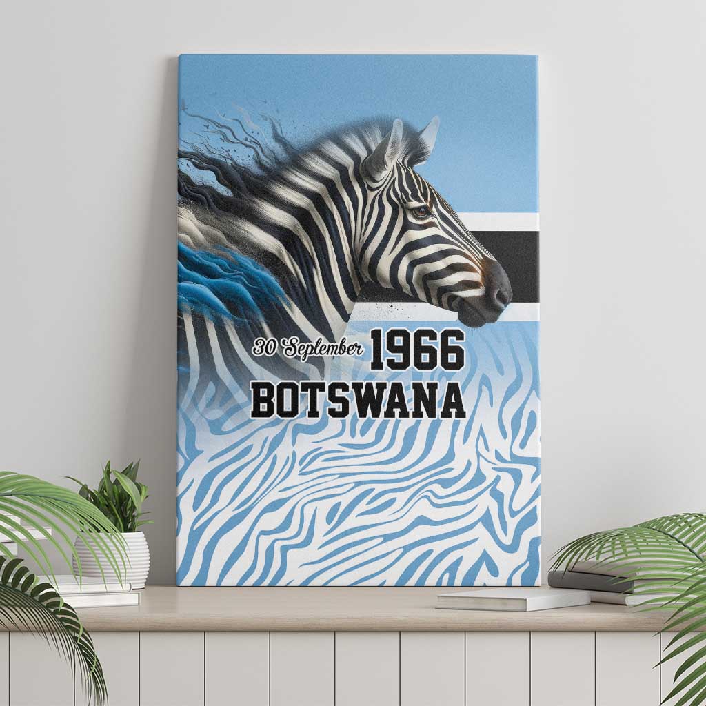 Botswana Independence Day 1966 Canvas Wall Art Tribal African Zebra Skins Pattern - African Pride