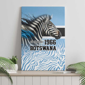 Botswana Independence Day 1966 Canvas Wall Art Tribal African Zebra Skins Pattern - African Pride