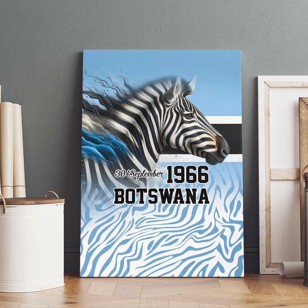 Botswana Independence Day 1966 Canvas Wall Art Tribal African Zebra Skins Pattern - African Pride
