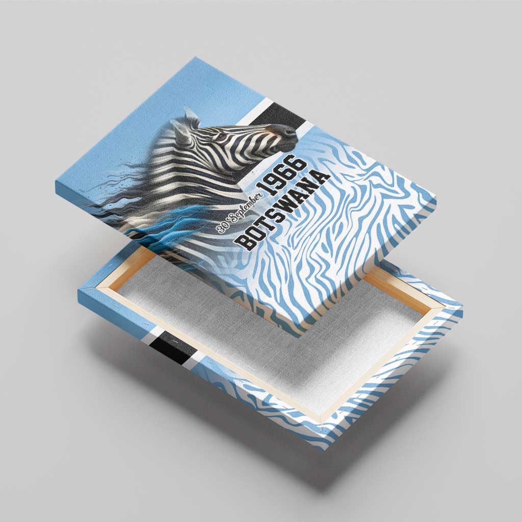 Botswana Independence Day 1966 Canvas Wall Art Tribal African Zebra Skins Pattern - African Pride