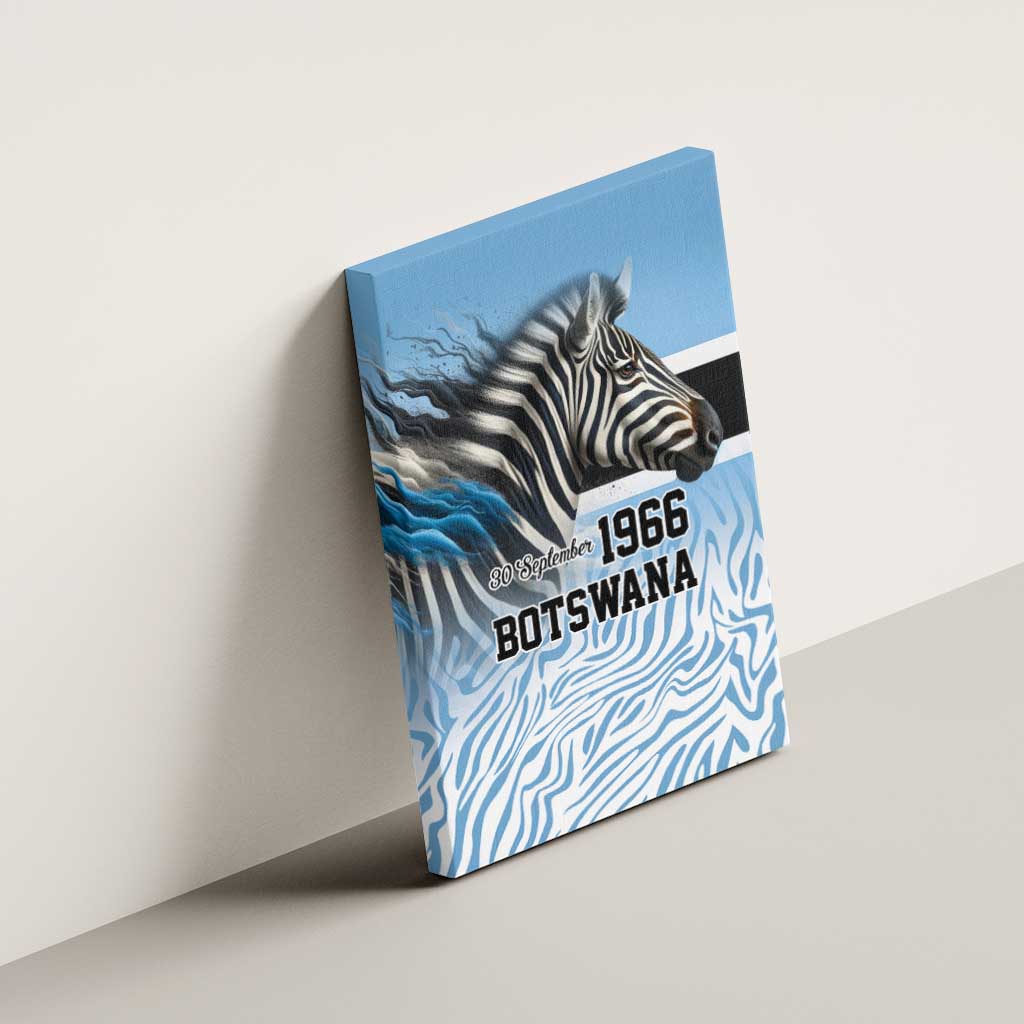 Botswana Independence Day 1966 Canvas Wall Art Tribal African Zebra Skins Pattern - African Pride