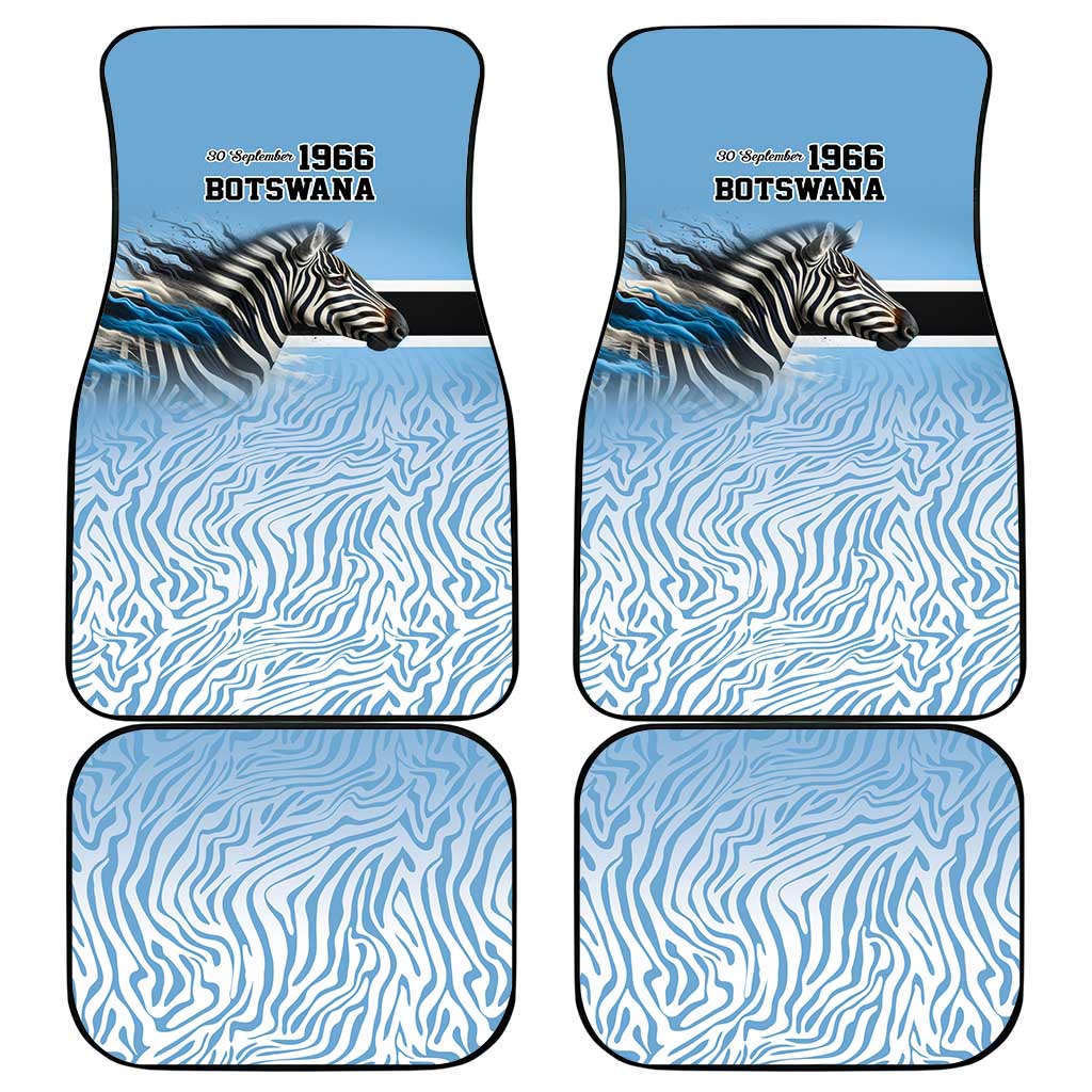 Botswana Independence Day 1966 Car Mats Tribal African Zebra Skins Pattern - African Pride