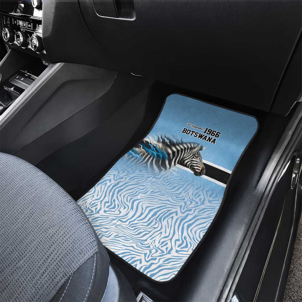 Botswana Independence Day 1966 Car Mats Tribal African Zebra Skins Pattern - African Pride